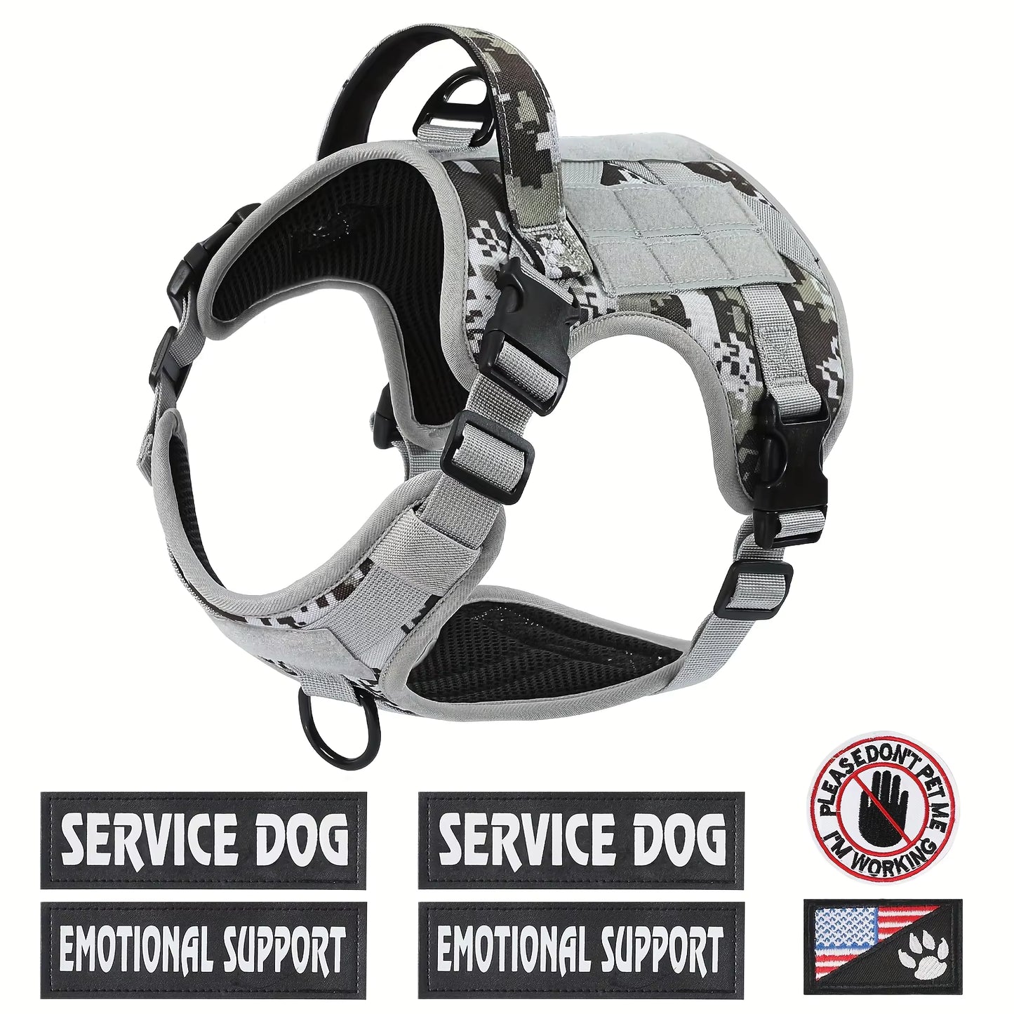 Tactical Dog Harness – Adjustable & Reflective No-Pull Tactical Dog Harness