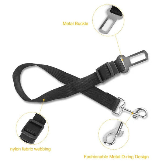2PCS Pet Safety Seat Belt Leash – Adjustable Car Harness Lead for Dogs & Cats