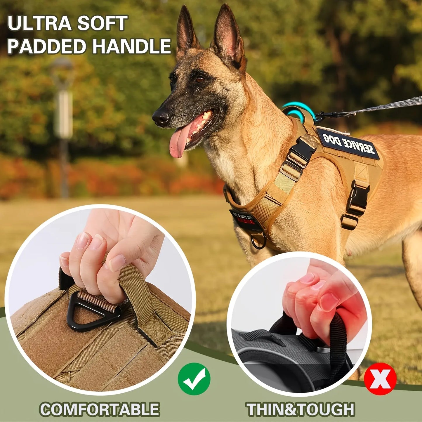 Tactical Dog Harness – Adjustable & Reflective No-Pull Tactical Dog Harness