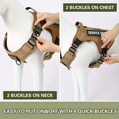 Tactical Dog Harness – Adjustable & Reflective No-Pull Tactical Dog Harness