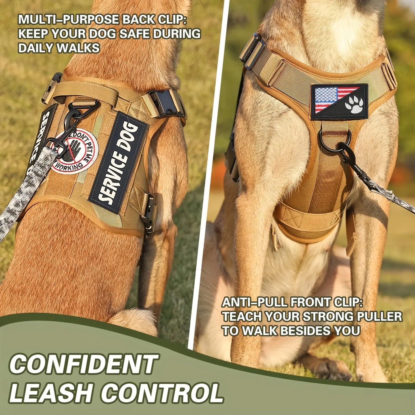 Tactical Dog Harness – Adjustable & Reflective No-Pull Tactical Dog Harness